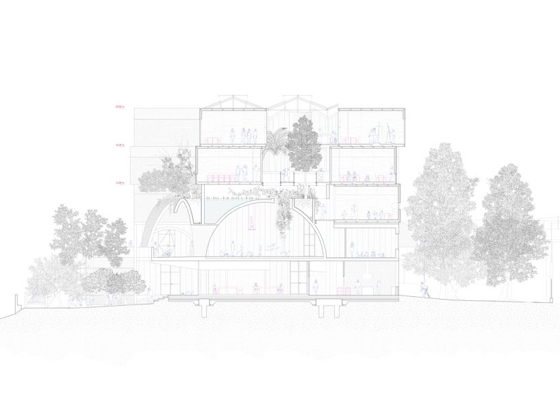 andrés jaque plans the reggio school in madrid as a complex, vertical ecosystem