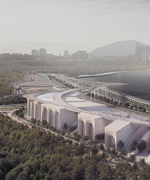 CAAT studio links persian gulf lake and forest with an organic commercial bridge