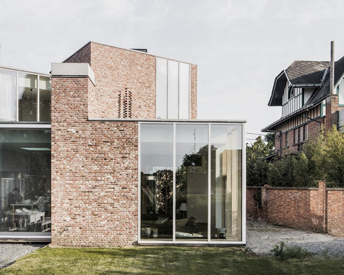 graux & baeyens architecten clads house in belgium with zig-zagging brick façade
