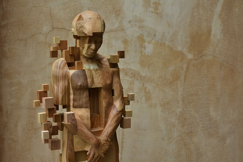 Pixelated Wood Sculptures Carved by Hsu Tung Han — Colossal