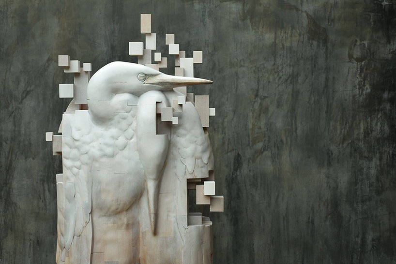 Pixelated Wood Sculptures Carved by Hsu Tung Han — Colossal