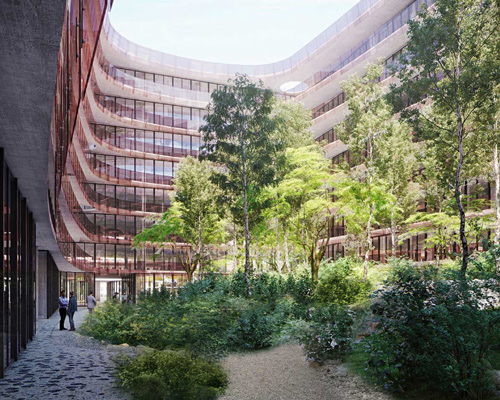 herzog & de meuron organizes munich office complex around 'urban forest'