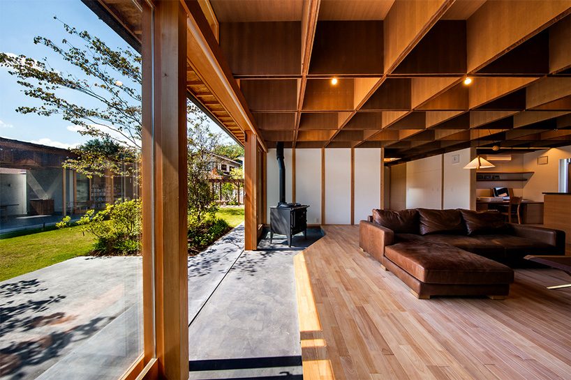 furumori koichi architectural design studio tops japanese house with wooden lattice ceiling
