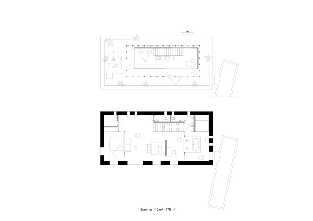 jurek brueggen + kosa architects convert stone to house that adapts to all seasons