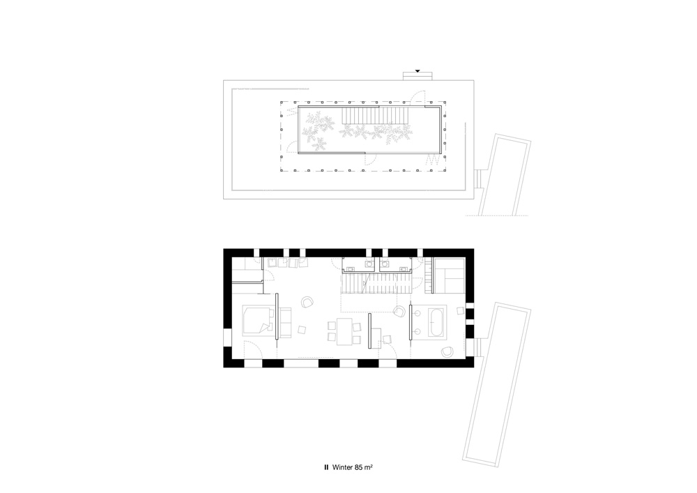 jurek brueggen + kosa architects convert stone to house that adapts to all seasons
