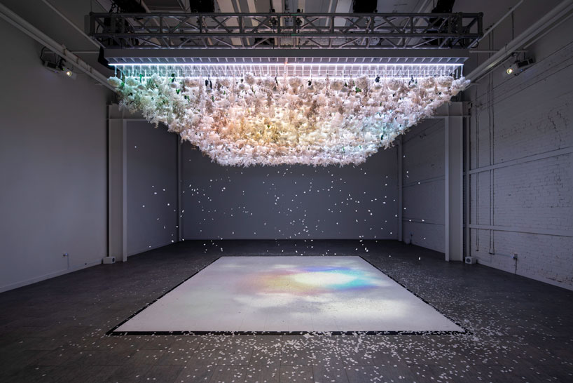'the art of bloom' brings a responsive shower of floral petals to long beach