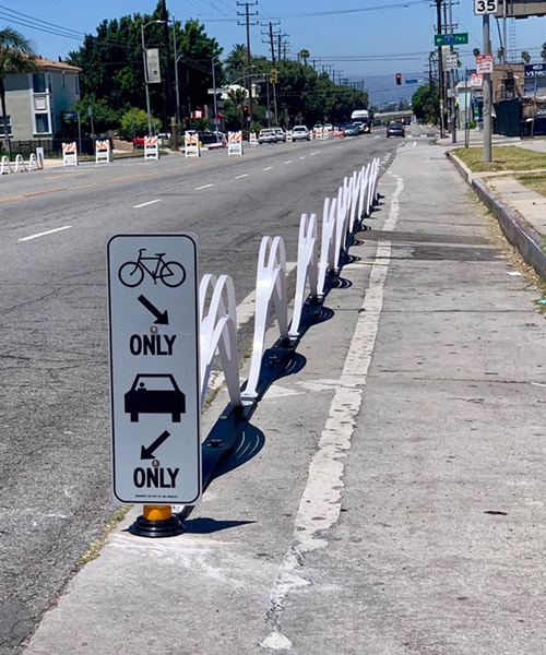 los angeles is testing 3D road markings in order to protect cyclists
