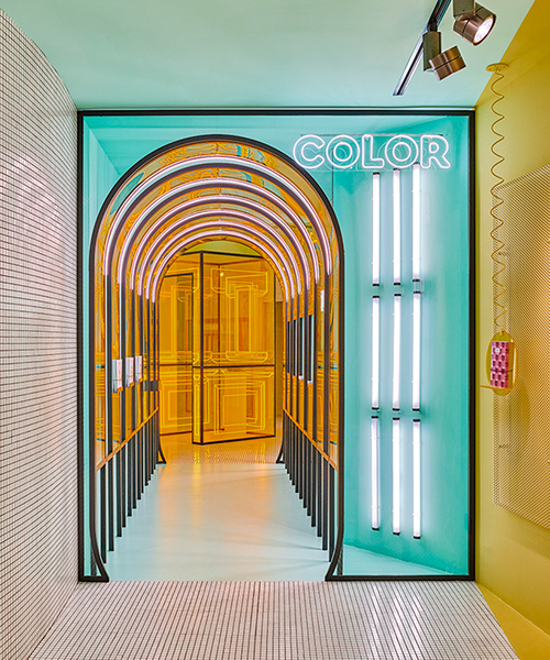 masquespacio adds interactive features to futuristic concept store for publisher in spain