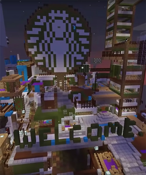 200 People Virtually Come Together To Build A Massive Starbucks
