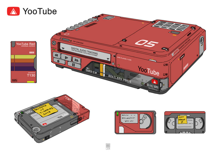 sheng lam imagines spotify, youtube and instagram as retro anime gadgets