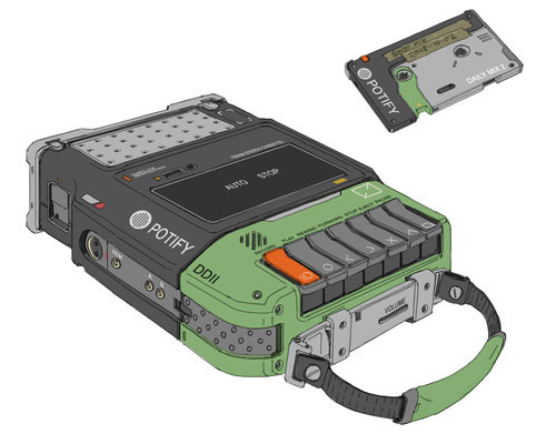 artist imagines spotify, youtube and instagram as retro anime gadgets