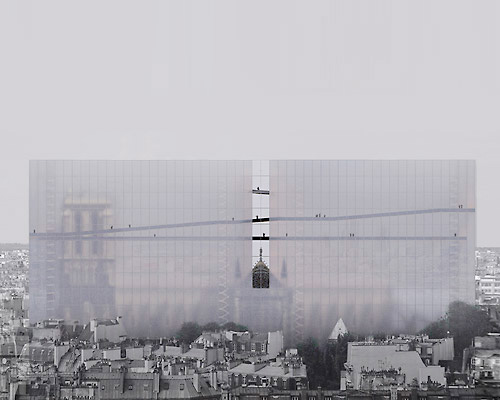 soltani+leclercq showcases the restoration of notre dame behind a diaphanous veil