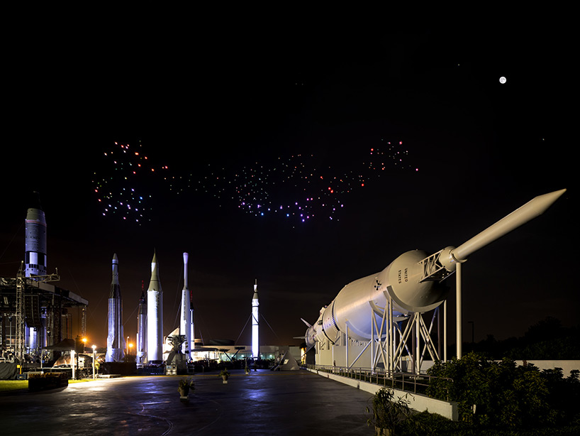 studio drift launches 'franchise freedom' drone art performance at NASA's rocket garden