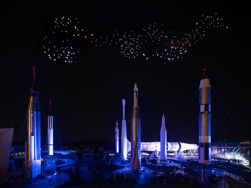 studio drift launches 'franchise freedom' drone art performance at NASA's rocket garden
