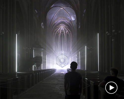 guillaume marmin illuminates a church with immersive '1.3 SECONDE' lightshow in france