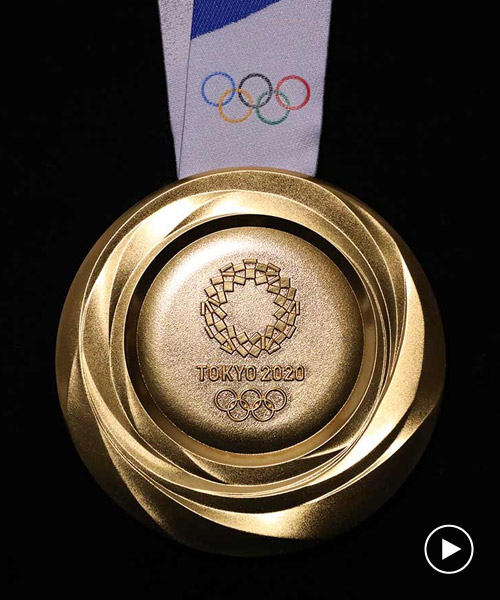 tokyo 2020 unveils olympic medals made from recycled phone metals