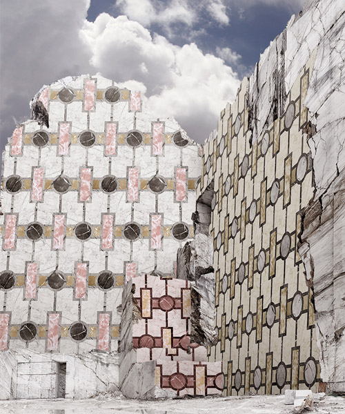 vito nesta turns villa mozart’s marble veins and tiles into elegant wallpaper collection