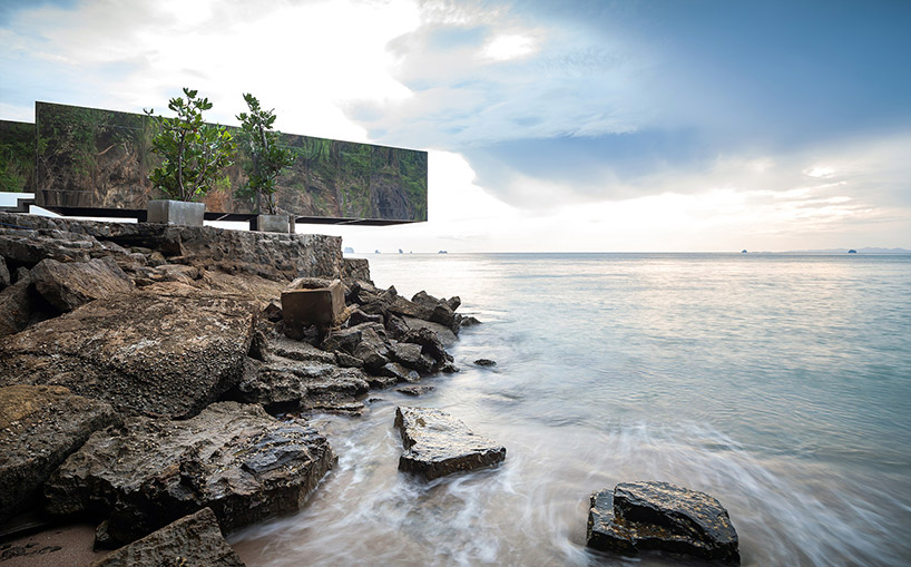 walllasia reflects thailand's beach in no sunset no sunshine mirrored pavilion designboom