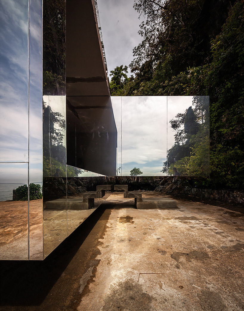 walllasia reflects thailand's beach in no sunset no sunshine pavilion designboom