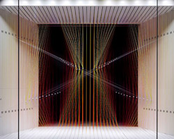 we+ entwines 500 dyed threads to express the 'diversity of beauty' at shiseido in tokyo