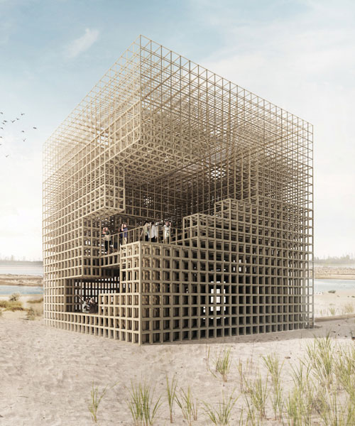 winning designs for abu dhabi flamingo observation tower include a pixelated cube