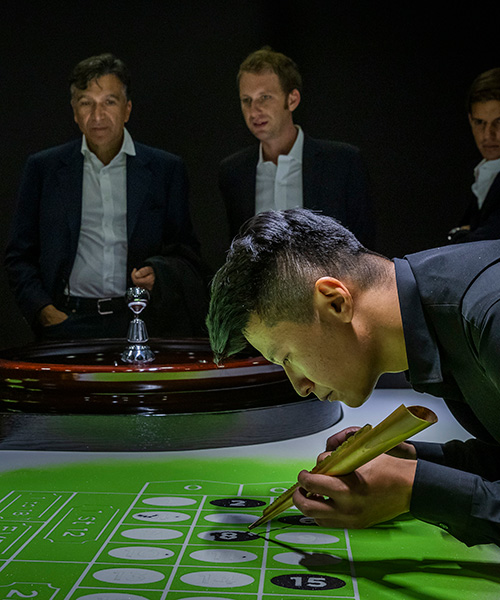 xu zhen's nirvana employs tibetan mandala tradition to create gambling tables at art basel 2019