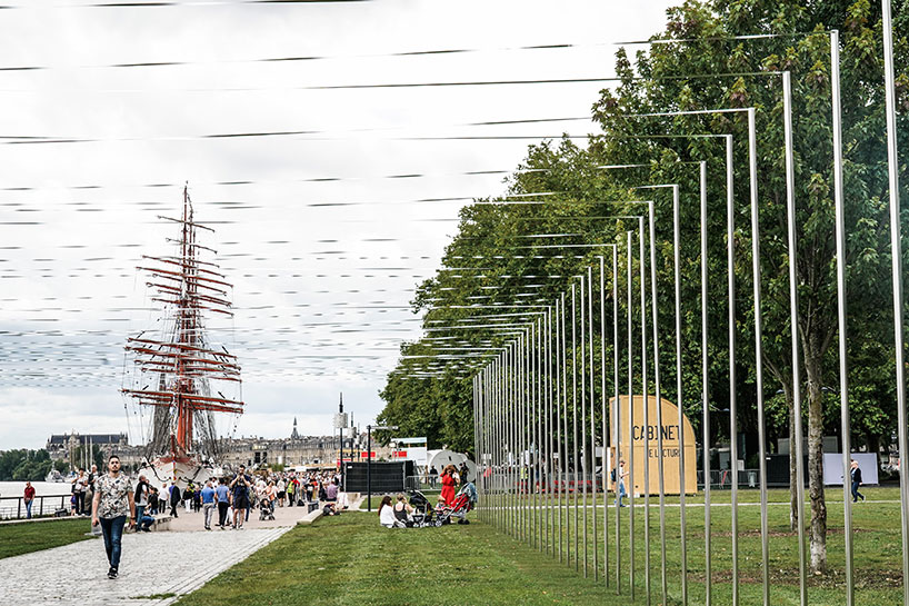 magnetic tape transforms bordeaux chapel into a tunnel of blurred boundaries