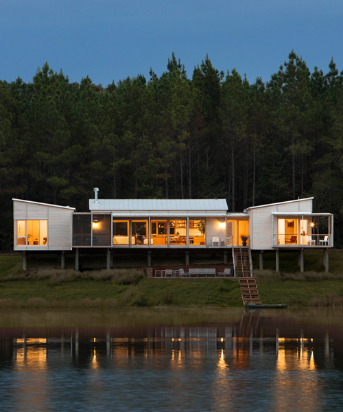 LANG architects nests 'splinter creek' cabins among forested hills of mississippi