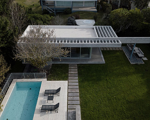 estudio galera's bleached wood basque pavilion suggests brutalism in buenos aires