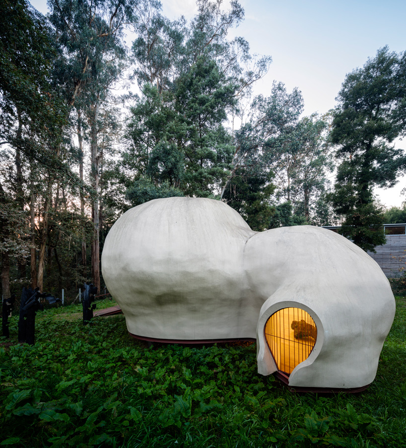 FCC arquitectura tops mato gallery in portugal with an organic, sculptural shell