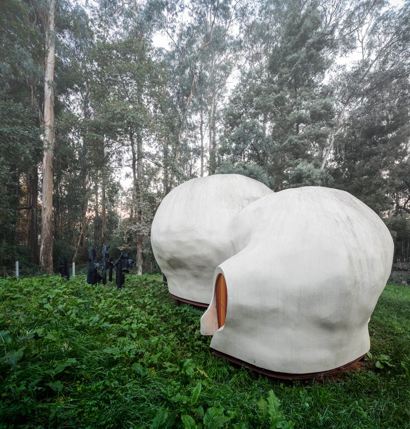 FCC arquitectura tops mato gallery in portugal with an organic, sculptural shell