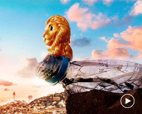 future landfill sets the lion king in rubbish to raise awareness of plastic pollution