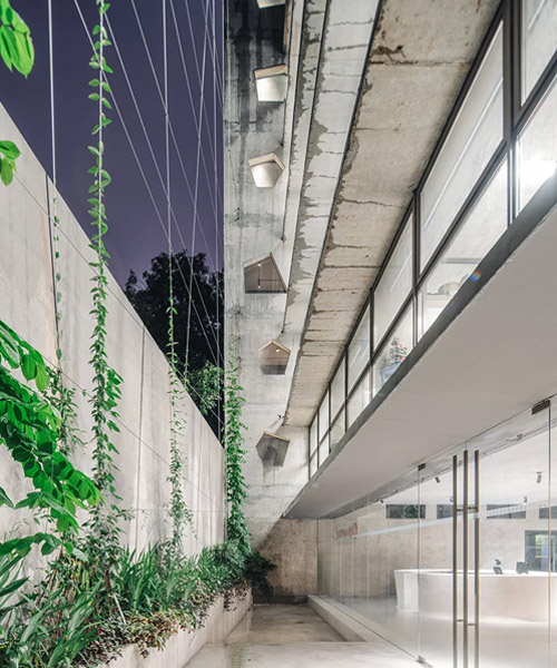 G8A architects uses concrete cores and mesh façades to build office in vietnam