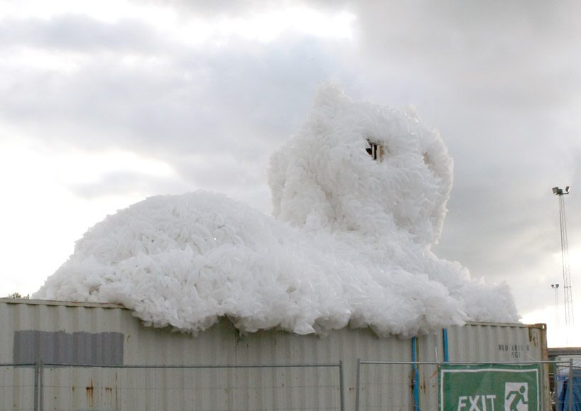 kaja haven builds a giant persian cat with laser machine eyes for copenhagen festival designboom