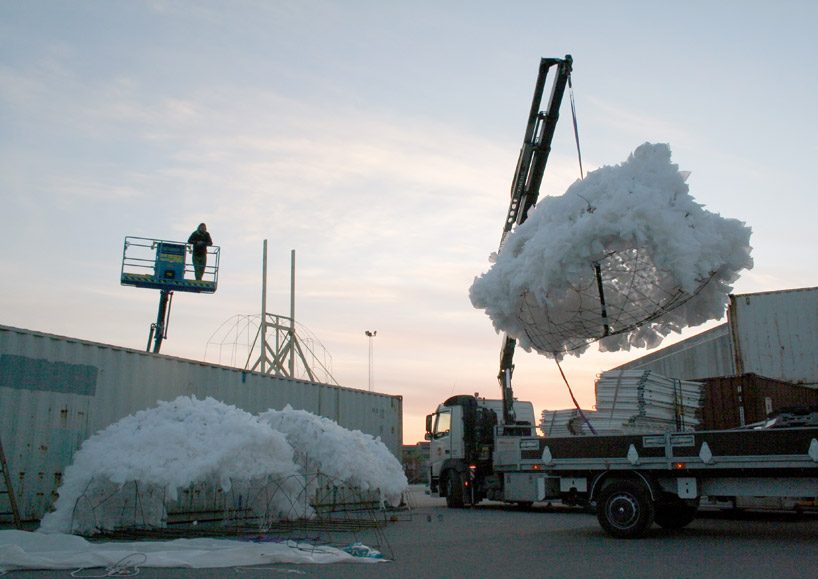 kaja haven builds a giant persian cat with laser machine eyes for copenhagen festival designboom