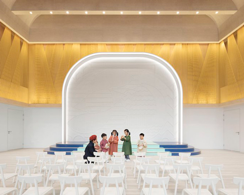 karv one design fills school in china with soft shapes and pastel shades