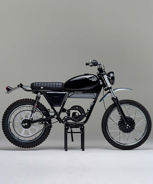 mokka custom electrifies an all-black classic garelli KL50 motorcycle