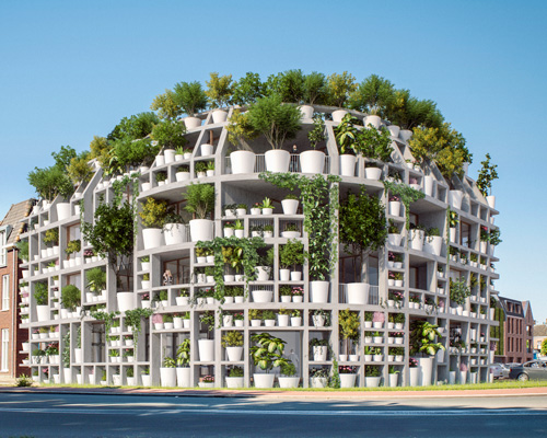 MVRDV plans 'green villa', an office + residential building covered in plants in the netherlands