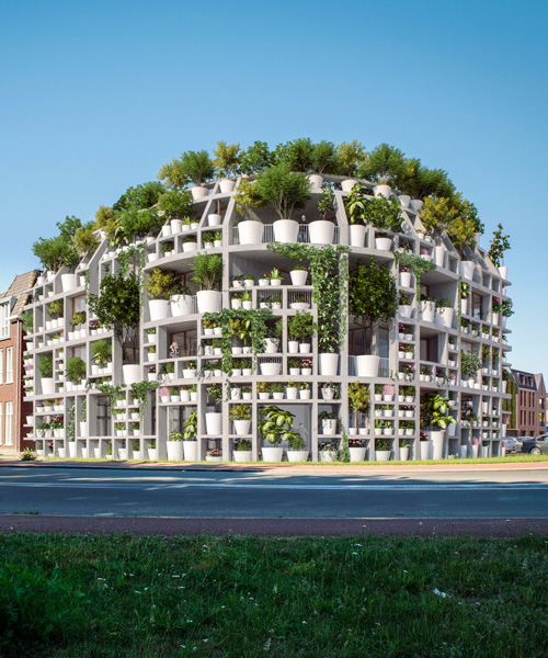 MVRDV plans 'green villa', an office + residential building covered in plants in the netherlands