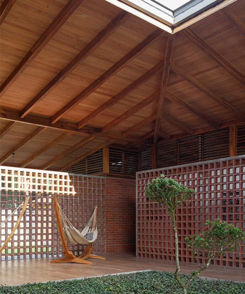 natura futura's house of silence features a central courtyard for meditation in ecuador