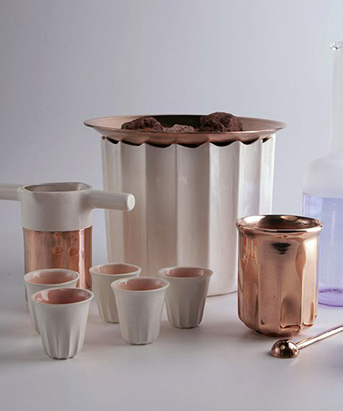 nir shamir uses ceramics and copper tools to recreate a turkish coffee ritual