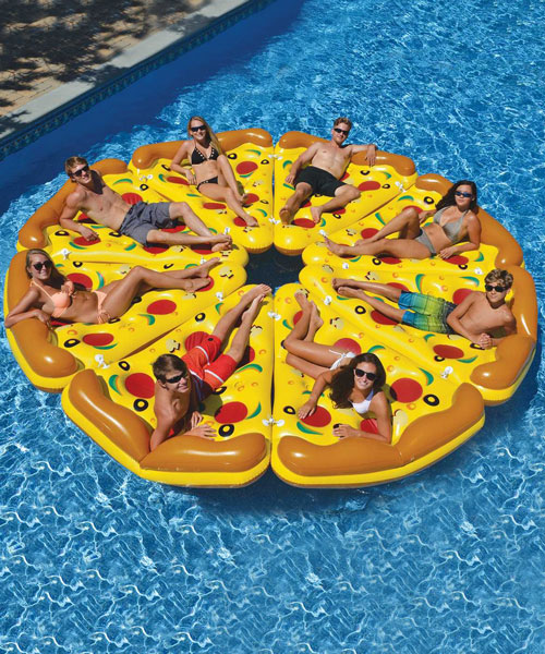 the pizza pool float is perfect for enjoying a slice of summer