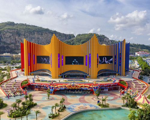 stufish wraps chimelong theater in a colorful undulating façade in china