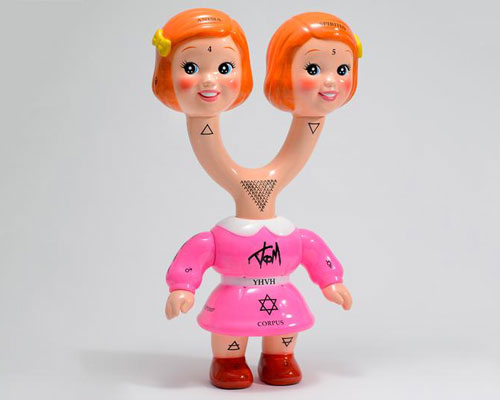 takahiro komuro's life-sized sculptures are toy-like monsters of religion