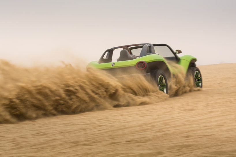 volkswagen presents all-electric ID beach buggy at pebble beach concours d'elegance designboom
