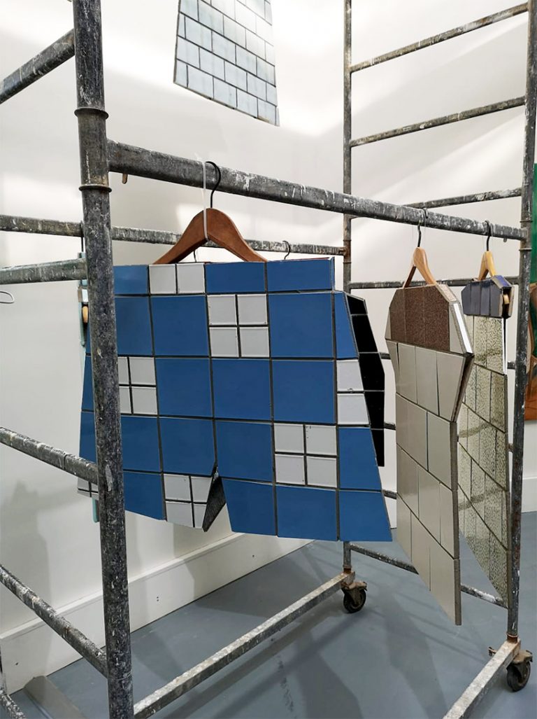 zhanna kadyrova repurposes ceramic tiles into garments in second hand