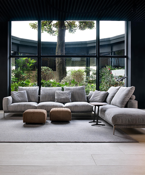 FLEXFORM romeo sofa shapes timeless versatility by antonio citterio