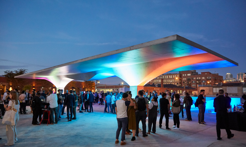 SOM's stereoform slab pavilion explores the potential of digital fabrication