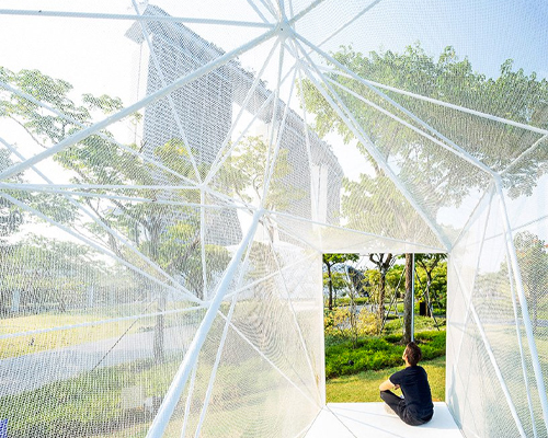 AIRLAB 3D prints a delicate stainless steel pavilion in singapore's gardens by the bay