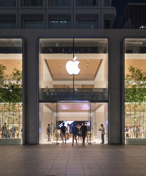 foster + partners showcases apple's largest store in japan with giant glass vitrines